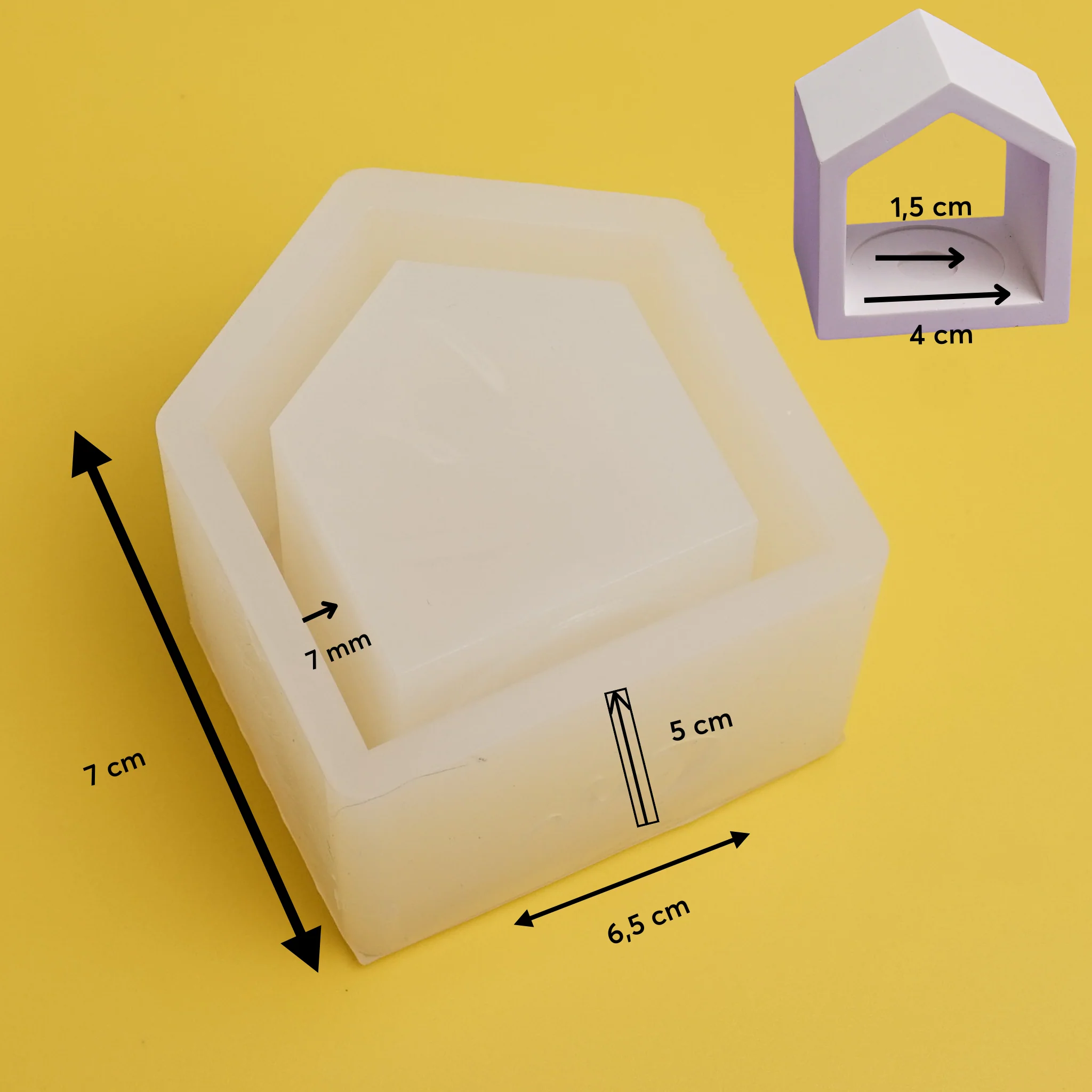 Silikonform Basis Haus + Umrandung & Klammern für Teelichter und Ballonlichter - Image 3