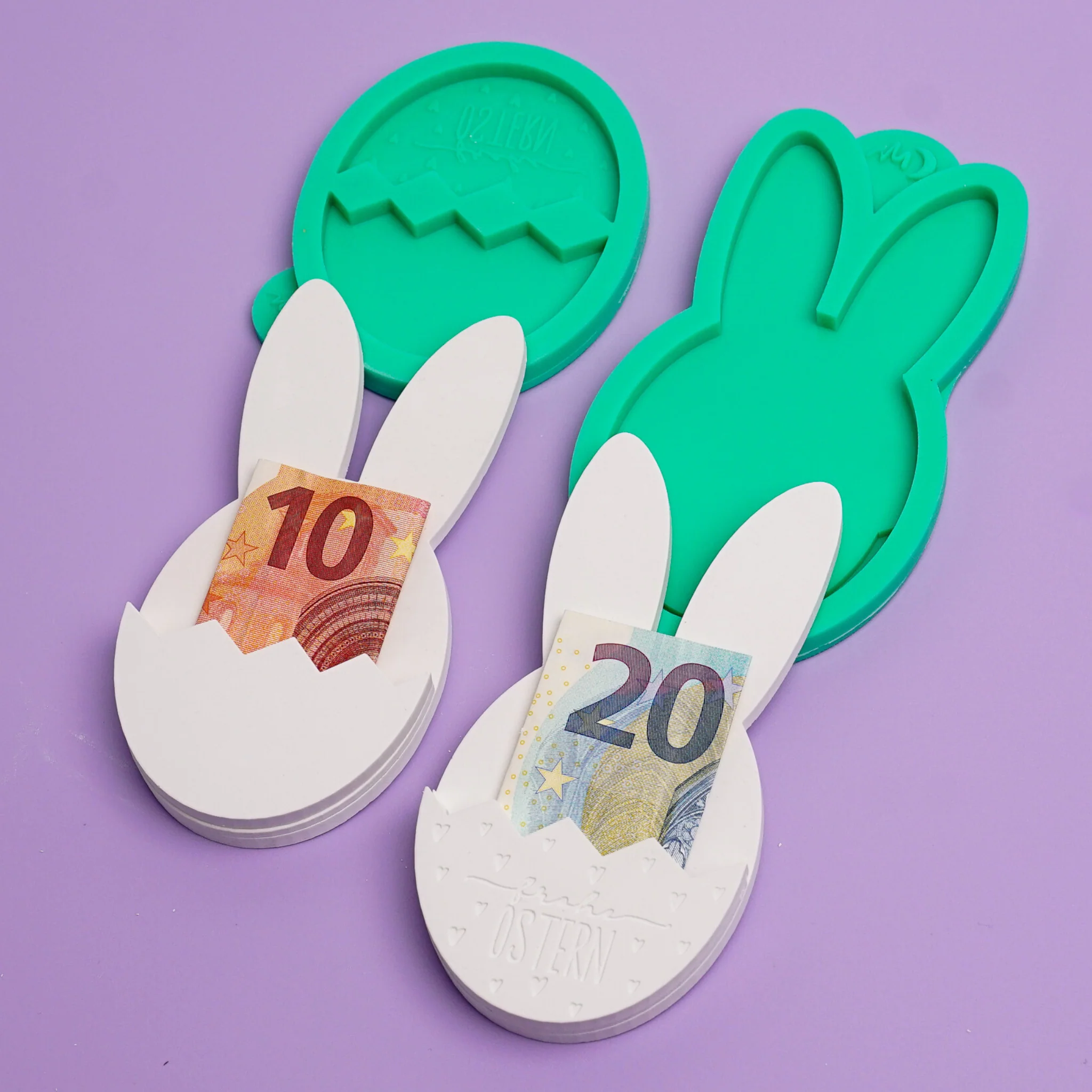 Silikonform Hase in Eierschale für Geld und Gutscheine - Image 3