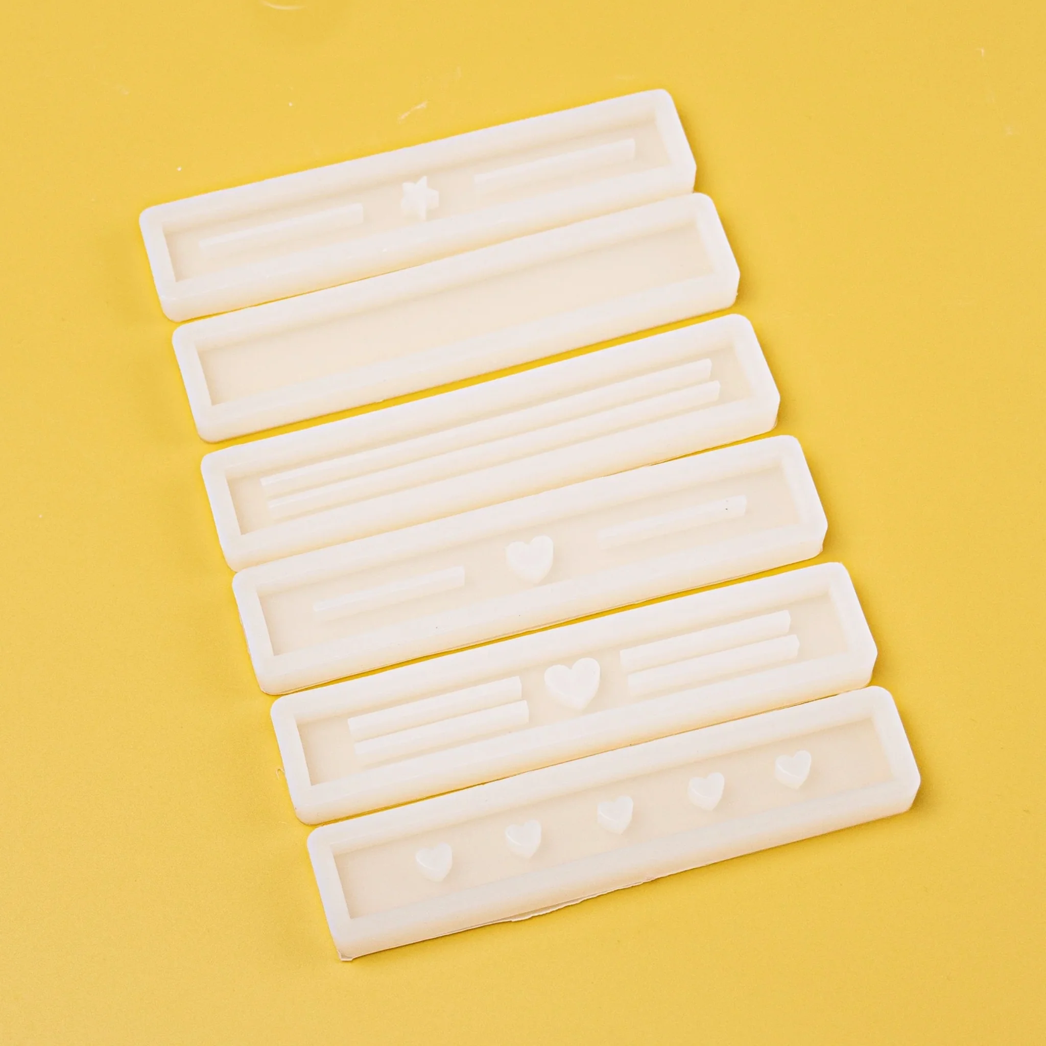 Silikonform Klötzchen mit Herz und zwei Balken für Bank - Image 6