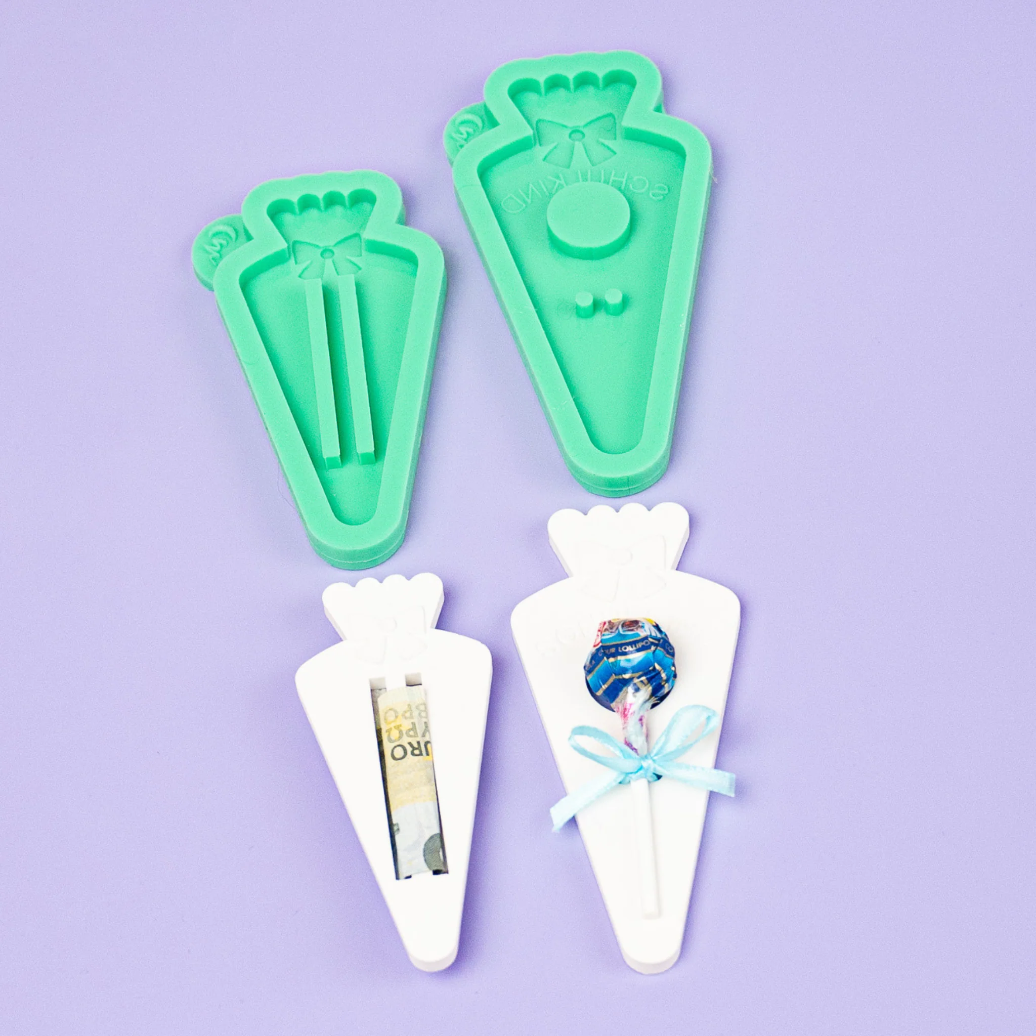 Silikonform Schultüten Duo Set Schultüte für Lolli und Geld - Image 7