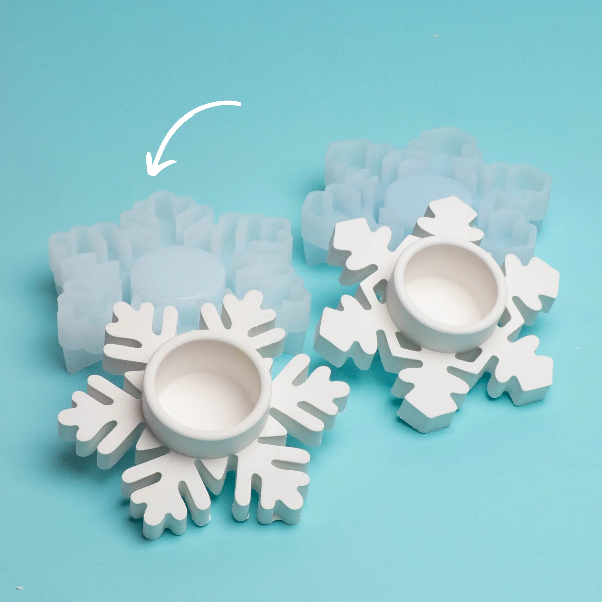 Silikonform Schneeflocken Teelichthalter 2 - Image 3